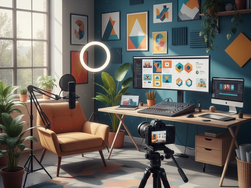 Creative content production studio with video and blog content