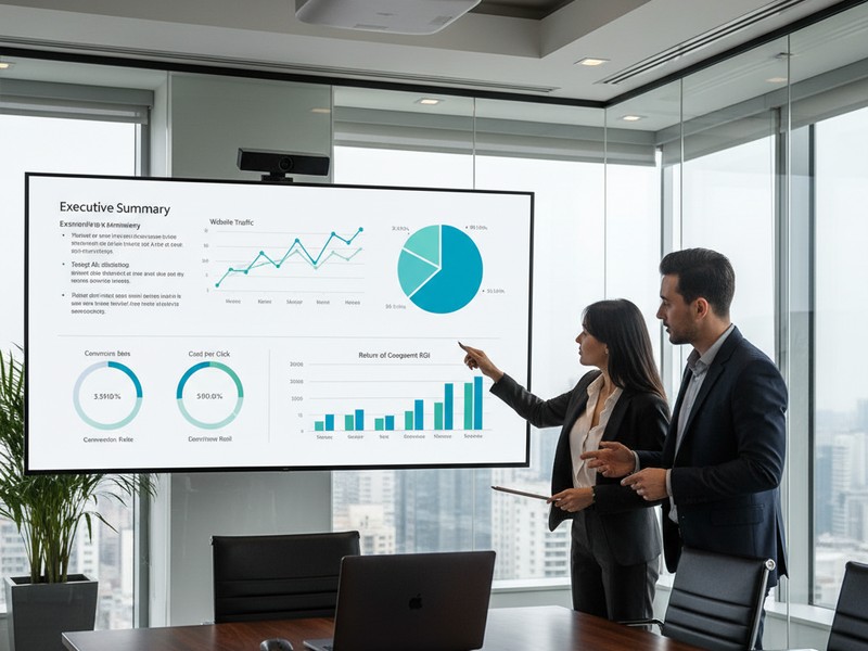 PPC performance report with clean data visualizations and ROI charts