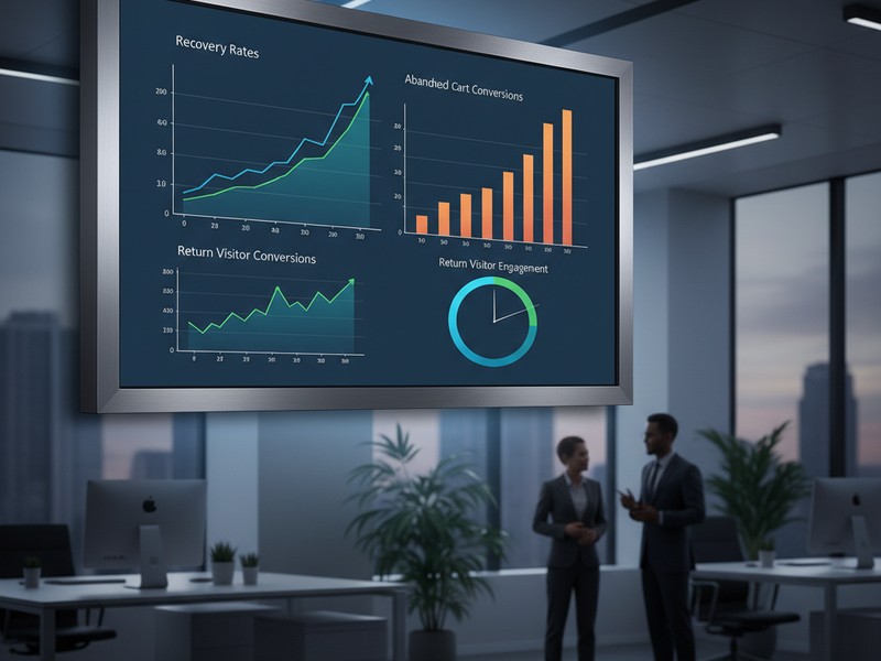 Remarketing performance dashboard showing recovery rates and conversion improvements