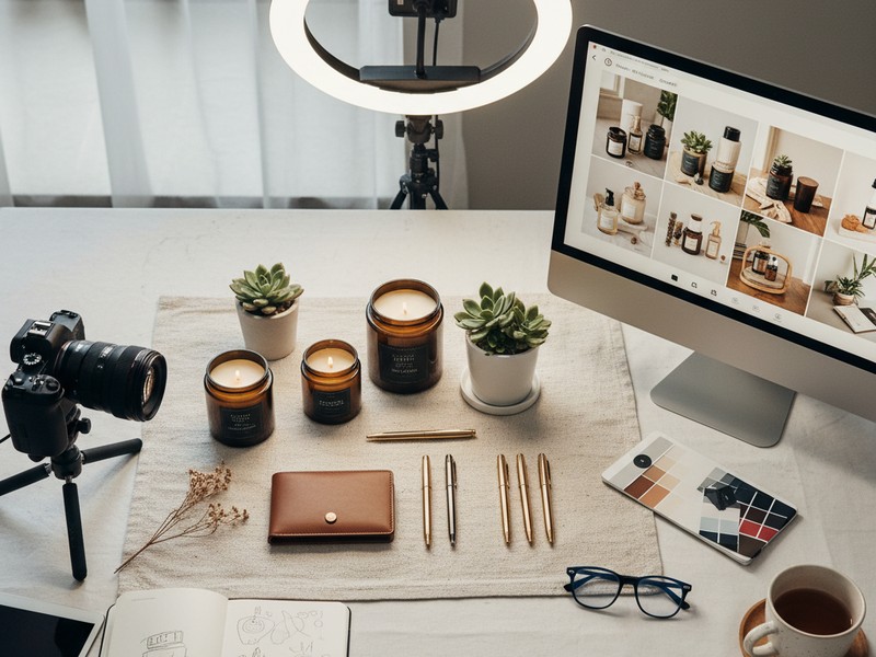 Premium social media content creation with styled product photography